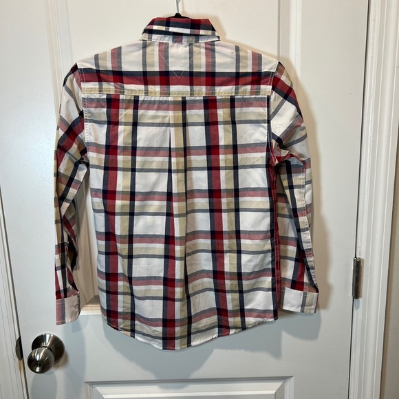 Tommy Hilfiger Boys Plaid Button Down Shirt Long Sleeve Size M 10 12 - Picture 4 of 7